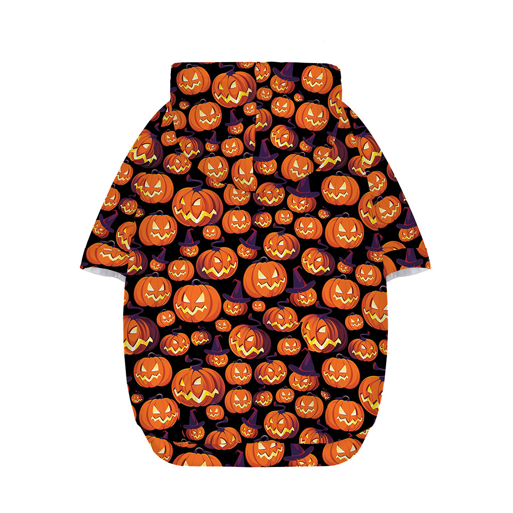 Halloween Pumpkin Witch Pattern Print Dog Zip Up Hoodie
