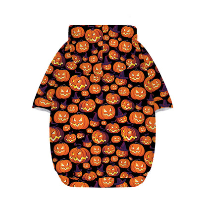 Halloween Pumpkin Witch Pattern Print Dog Zip Up Hoodie