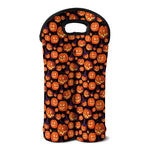 Halloween Pumpkin Witch Pattern Print Double Neoprene Wine Tote