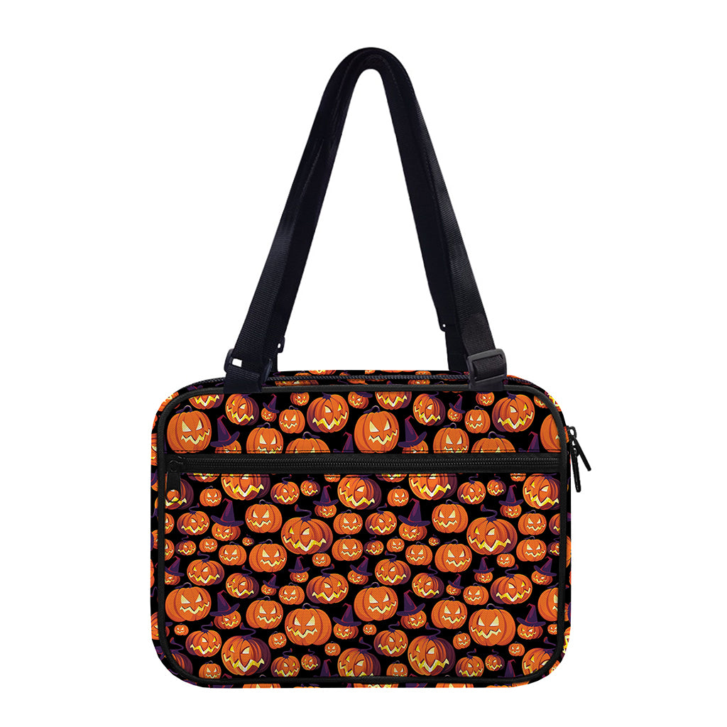 Halloween Pumpkin Witch Pattern Print Double Strap Bible Bag
