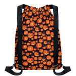 Halloween Pumpkin Witch Pattern Print Drawstring Backpack
