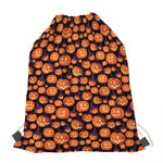 Halloween Pumpkin Witch Pattern Print Drawstring Bag