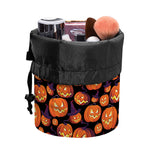 Halloween Pumpkin Witch Pattern Print Drawstring Makeup Bag