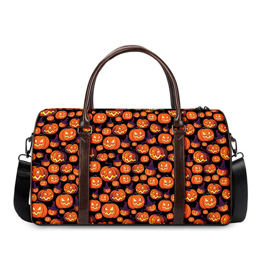 Halloween Pumpkin Witch Pattern Print Duffle Bag