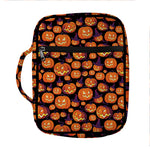 Halloween Pumpkin Witch Pattern Print Front Pocket Bible Bag