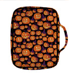 Halloween Pumpkin Witch Pattern Print Front Pocket Bible Bag