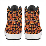 Halloween Pumpkin Witch Pattern Print High Top Leather Sneakers