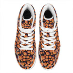 Halloween Pumpkin Witch Pattern Print High Top Leather Sneakers