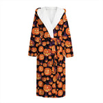 Halloween Pumpkin Witch Pattern Print Hooded Bathrobe