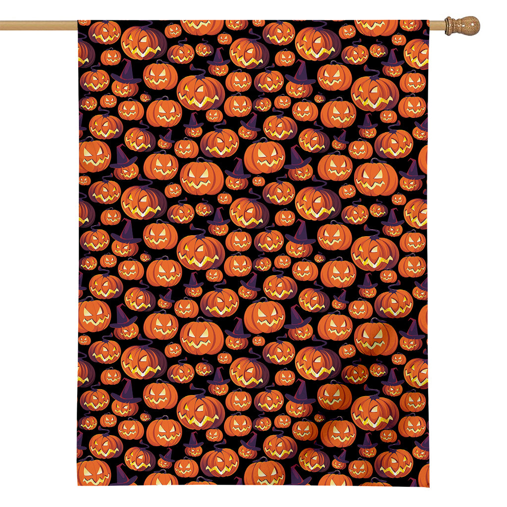 Halloween Pumpkin Witch Pattern Print House Flag