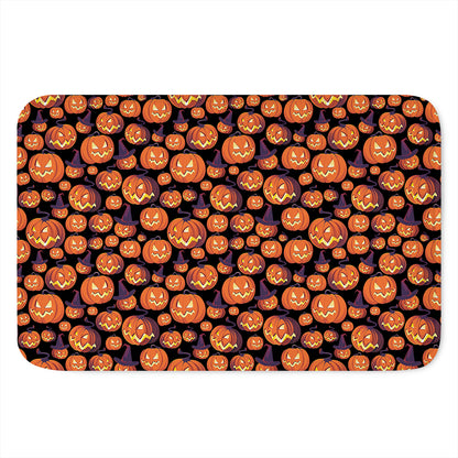 Halloween Pumpkin Witch Pattern Print Indoor Door Mat