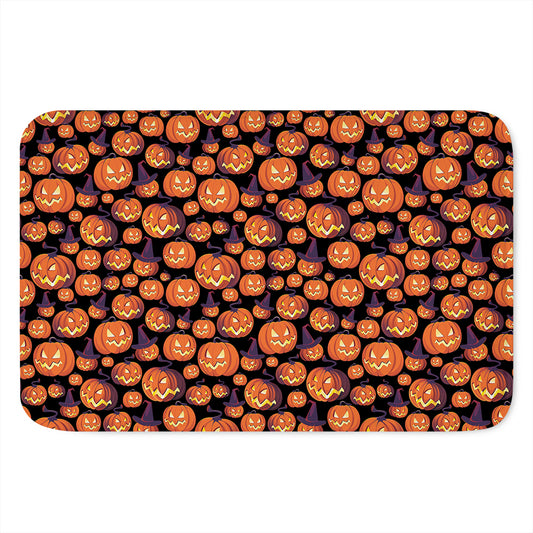 Halloween Pumpkin Witch Pattern Print Indoor Door Mat