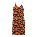 Halloween Pumpkin Witch Pattern Print Jersey Midi Cami Dress