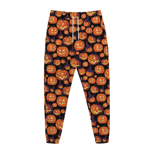 Halloween Pumpkin Witch Pattern Print Jogger Pants