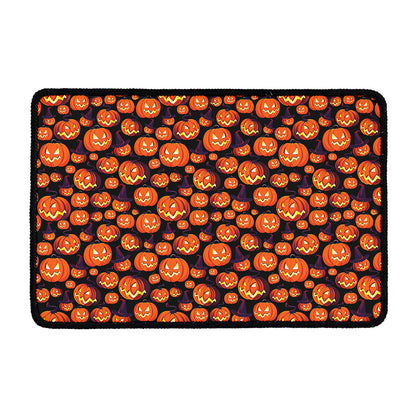 Halloween Pumpkin Witch Pattern Print Kitchen Mat