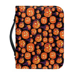 Halloween Pumpkin Witch Pattern Print Leather Bible Cover