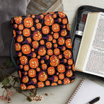 Halloween Pumpkin Witch Pattern Print Leather Bible Cover