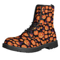Halloween Pumpkin Witch Pattern Print Lace-Up Boots