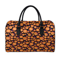 Halloween Pumpkin Witch Pattern Print Leather Duffel Bag