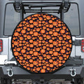 Halloween Pumpkin Witch Pattern Print Leather Spare Tire Cover