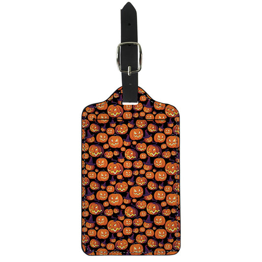 Halloween Pumpkin Witch Pattern Print Luggage Tag