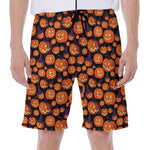 Halloween Pumpkin Witch Pattern Print Men's Beach Shorts