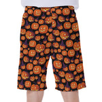 Halloween Pumpkin Witch Pattern Print Men's Beach Shorts