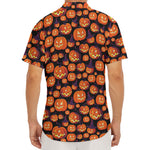 Halloween Pumpkin Witch Pattern Print Men's Deep V-Neck Shirt