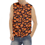 Halloween Pumpkin Witch Pattern Print Men's Fitness Tank Top