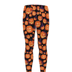 Halloween Pumpkin Witch Pattern Print Men's leggings