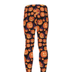 Halloween Pumpkin Witch Pattern Print Men's leggings