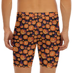 Halloween Pumpkin Witch Pattern Print Men's Long Boxer Briefs