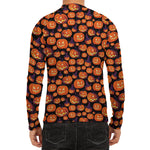 Halloween Pumpkin Witch Pattern Print Men's Long Sleeve Rash Guard