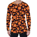 Halloween Pumpkin Witch Pattern Print Men's Long Sleeve T-Shirt