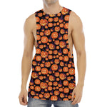 Halloween Pumpkin Witch Pattern Print Men's Muscle Tank Top