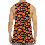 Halloween Pumpkin Witch Pattern Print Men's Muscle Tank Top