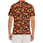 Halloween Pumpkin Witch Pattern Print Men's Short Sleeve Rash Guard