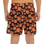 Halloween Pumpkin Witch Pattern Print Men's Split Running Shorts