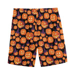 Halloween Pumpkin Witch Pattern Print Men's Sports Shorts