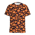 Halloween Pumpkin Witch Pattern Print Men's Athletic T-Shirt