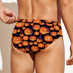 Halloween Pumpkin Witch Pattern Print Men's Swim Briefs