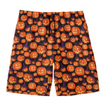 Halloween Pumpkin Witch Pattern Print Men's Swim Trunks