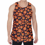 Halloween Pumpkin Witch Pattern Print Men's Velvet Tank Top