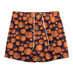 Halloween Pumpkin Witch Pattern Print Mesh Shorts