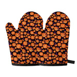 Halloween Pumpkin Witch Pattern Print Oven Mitts
