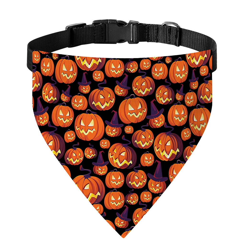 Halloween Pumpkin Witch Pattern Print Over The Collar Dog Bandana