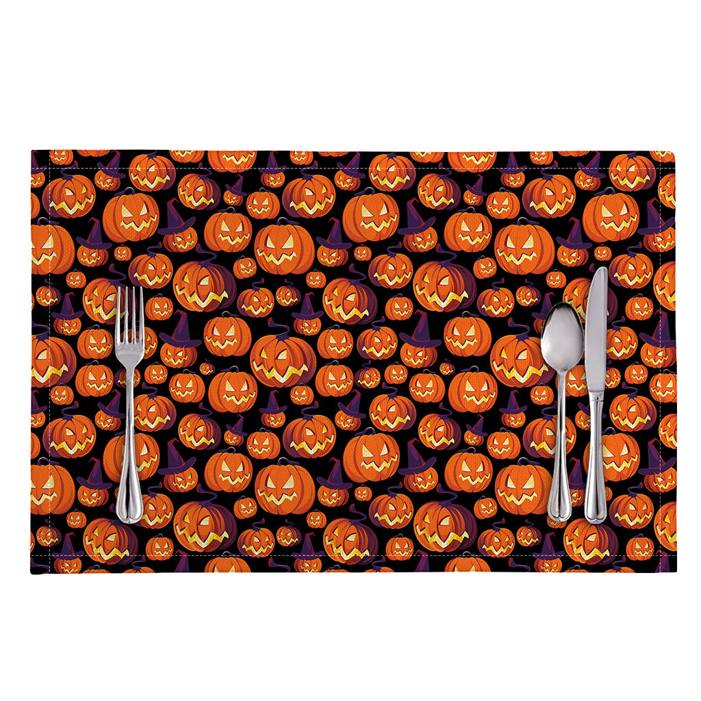 Halloween Pumpkin Witch Pattern Print Placemat