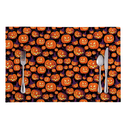 Halloween Pumpkin Witch Pattern Print Placemat