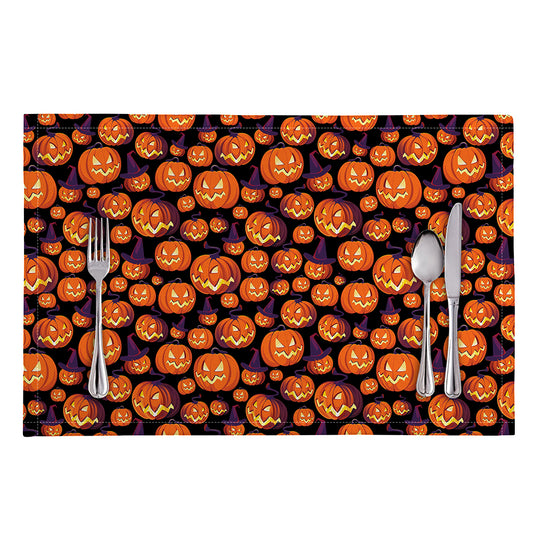 Halloween Pumpkin Witch Pattern Print Placemat
