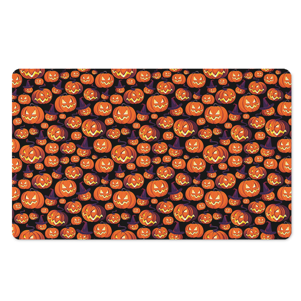 Halloween Pumpkin Witch Pattern Print Polyester Doormat